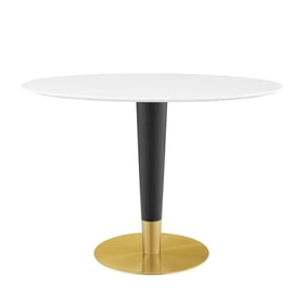 Modway Furniture Zinque Gold White 42 Inch Oval Dining Table