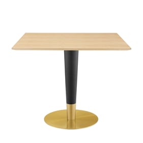 Modway Furniture Zinque Gold Natural 36 Inch Square Dining Table