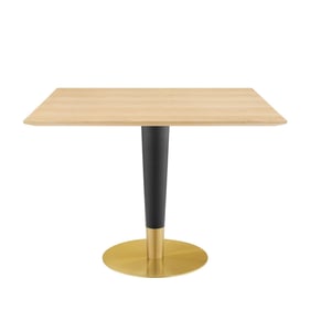 Modway Furniture Zinque Gold Natural 40 Inch Square Dining Table