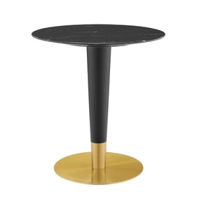 Modway Furniture Zinque Gold Black Marble 28 Inch Dining Table