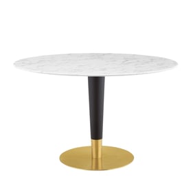 Modway Furniture Zinque Gold White Marble 47 Inch Dining Table