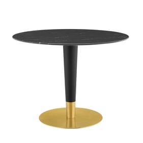 Modway Furniture Zinque Gold Black Marble 40 Inch Dining Table