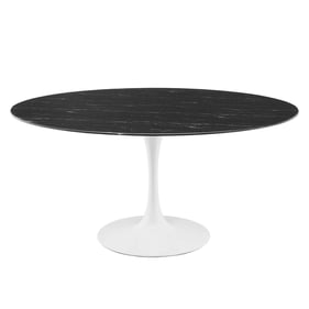 Modway Furniture Lippa White Black Marble 60 Inch Dining Table