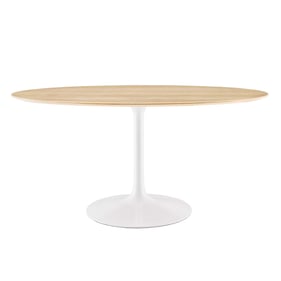 Modway Furniture Lippa White Natural 60 Inch Oval Dining Table