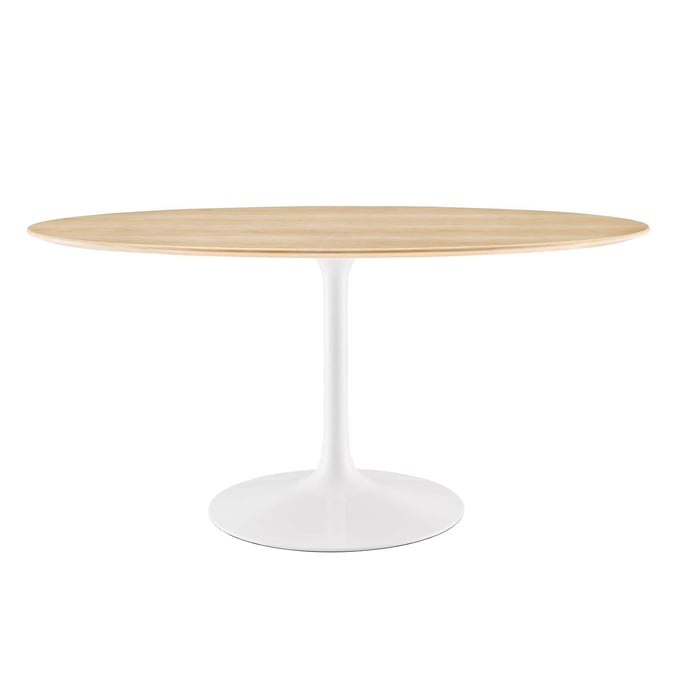 Modway Furniture Lippa White Natural 60 Inch Oval Dining Table EEI-5195-WHI-NAT