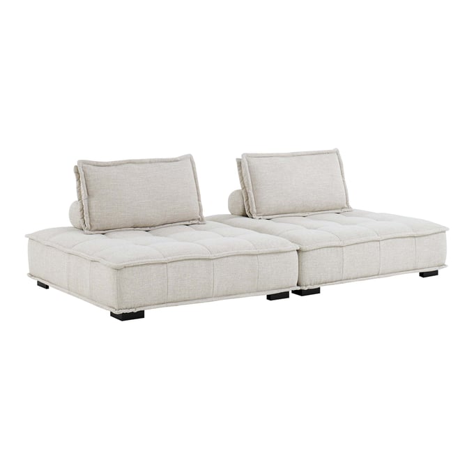 Modway Furniture Saunter Beige Fabric Tufted 2pc Loveseat EEI-5204-BEI