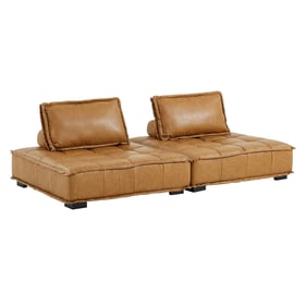 Modway Furniture Saunter Tan Leather Loveseat