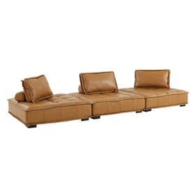 Modway Furniture Saunter Tan Vegan Leather Sofa