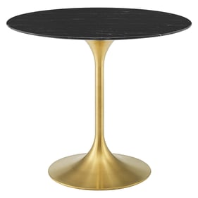 Modway Furniture Lippa Gold Black Marble 36 Inch Dining Table