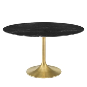 Modway Furniture Lippa Gold Black Marble 54 Inch Dining Table