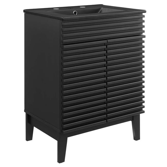 Modway Furniture Render Black 24 Inch Bathroom Vanity EEI-5350-BLK-BLK