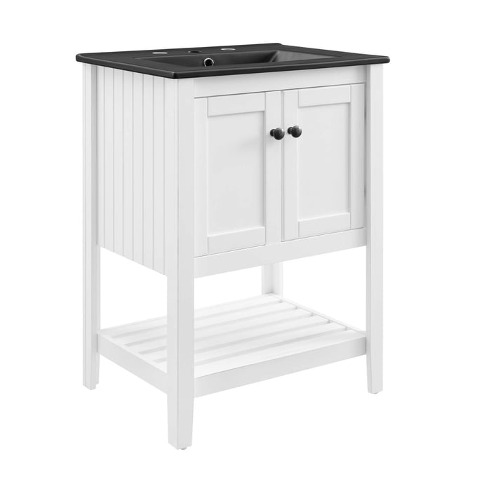 Modway Furniture Prestige White Black Bathroom Vanity EEI-5358-WHI-BLK