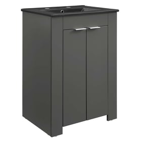 Modway Furniture Maybelle Gray Black 24 Inch Bathroom Vanity