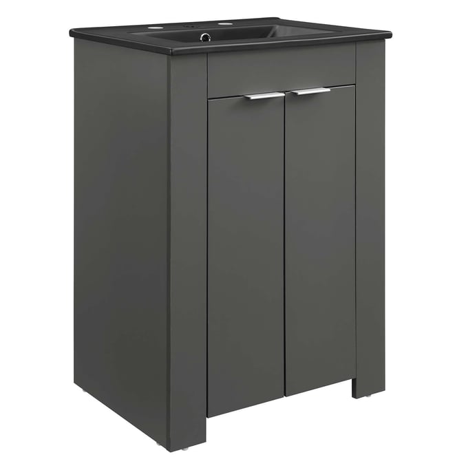 Modway Furniture Maybelle Gray Black 24 Inch Bathroom Vanity EEI-5366-GRY-BLK