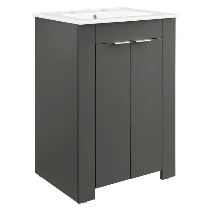 Modway Furniture Maybelle Gray White 24 Inch Bathroom Vanity EEI-5378-GRY-WHI