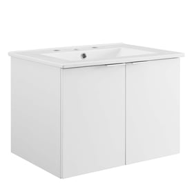 Modway Furniture Maybelle White 24 Inch Wall Mount Bathroom Vanity