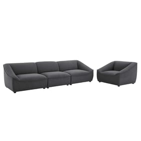 Modway Furniture Comprise Charcoal 4pc Living Room Set