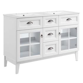 Modway Furniture Isle White 48 Inch Double Bathroom Vanity Cabinet