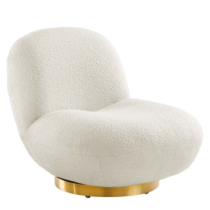 Modway Furniture Kindred Gold Ivory Swivel Chair EEI-5485-GLD-IVO