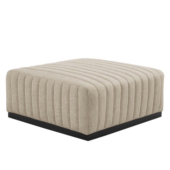 Modway Furniture Conjure Black Beige Ottoman EEI-5501-BLK-BEI