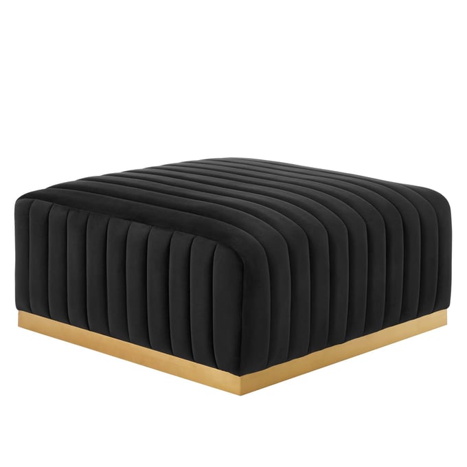 Modway Furniture Conjure Gold Black Ottoman EEI-5507-GLD-BLK