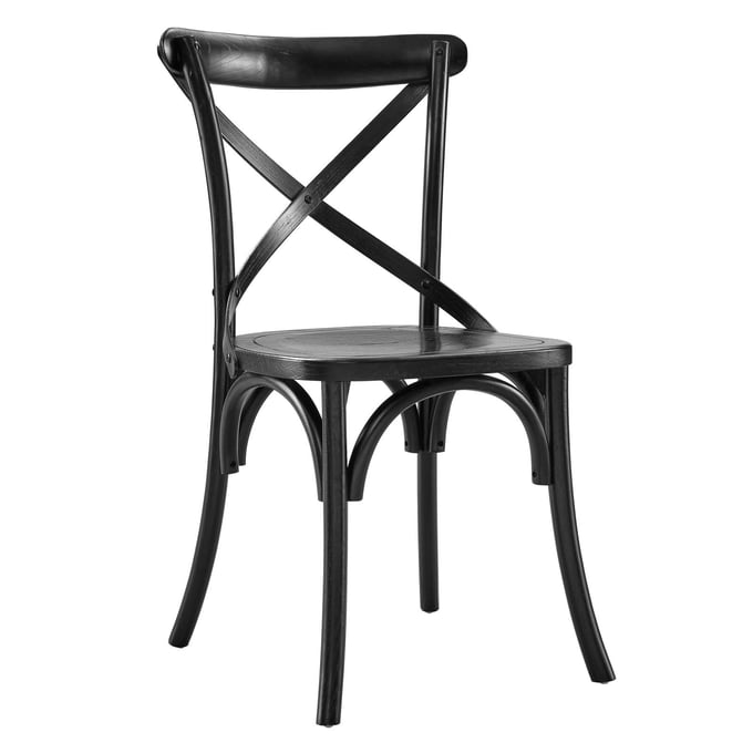 Modway Furniture Gear Black Wood Dining Side Chair EEI-5564-BLK