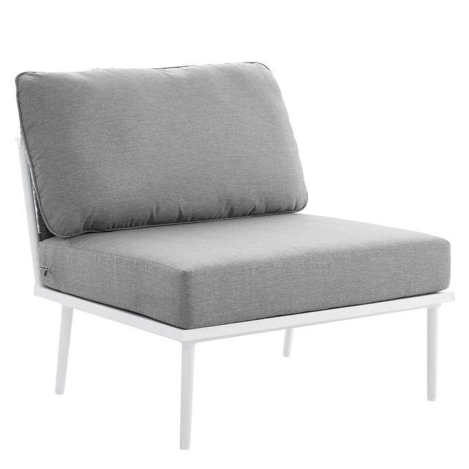 Modway Furniture Stance White Gray Outdoor Patio Armless Chair EEI-5568-WHI-GRY