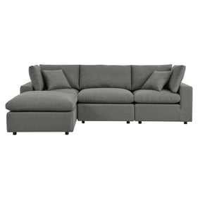 Modway Furniture Commix Charcoal 4pc Outdoor Patio Sectional Sofa