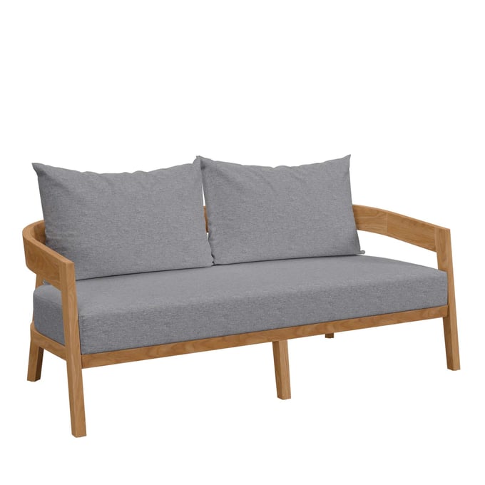 Modway Furniture Brisbane Natural Gray Outdoor Patio Loveseat EEI-5601-NAT-GRY