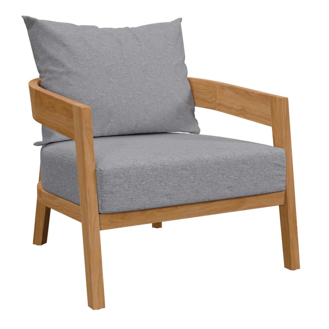 Modway Furniture Brisbane Natural Gray Outdoor Patio Armchair EEI-5602-NAT-GRY