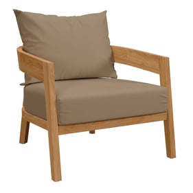 Modway Furniture Brisbane Natural Light Brown Outdoor Patio Armchair