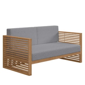 Modway Furniture Carlsbad Natural Gray Teak Wood Outdoor Patio Loveseat