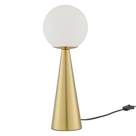 Modway Furniture Apex White Satin Brass Glass Table Lamp