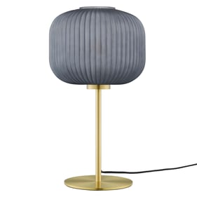 Modway Furniture Reprise Black Satin Brass Glass Sphere Table Lamp