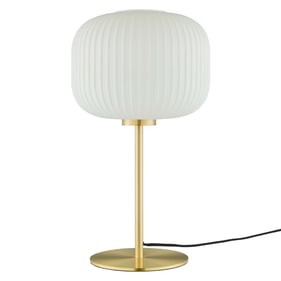 Modway Furniture Reprise White Satin Brass Glass Sphere Table Lamp