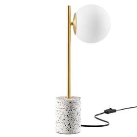 Modway Furniture Logic White Terrazzo Stone Base Table Lamp