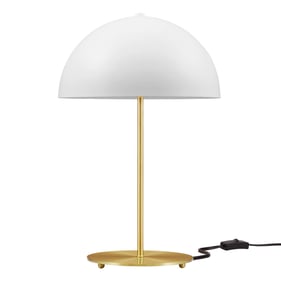 Modway Furniture Ideal White Satin Brass Table Lamp