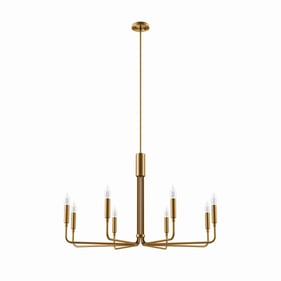 Modway Furniture Rekindle Satin Brass 8 Light Chandelier