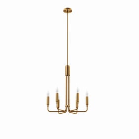 Modway Furniture Rekindle Satin Brass 6 Light Chandelier