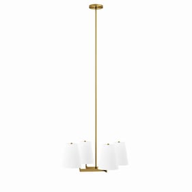 Modway Furniture Mercer White Satin Brass 4 Light Pendant Light