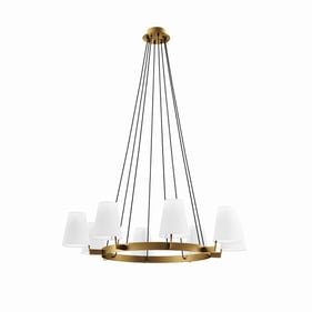 Modway Furniture Surround White Satin Brass 8 Light Chandelier