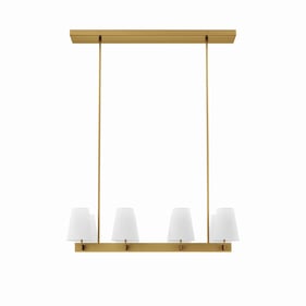 Modway Furniture Enthrall White Satin Brass 8 Light Chandelier