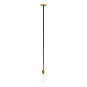 Modway Furniture Beacon Clear Satin Brass 1 Light Pendant Light