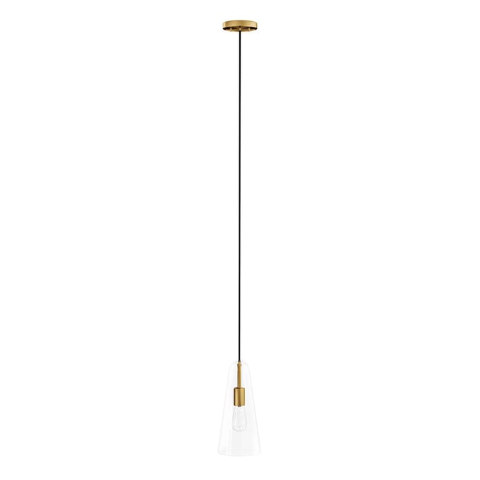 Modway Furniture Beacon Clear Satin Brass 1 Light Pendant Light EEI-5644-CLR-SBR