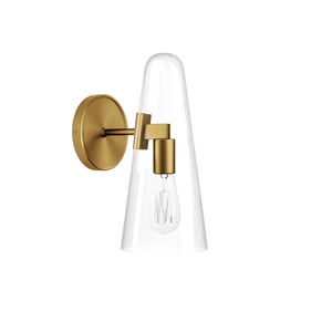 Modway Furniture Beacon Clear Satin Brass 1 Light Wall Sconce