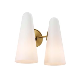 Modway Furniture Beacon Opal Satin Brass 2 Light Wall Sconce