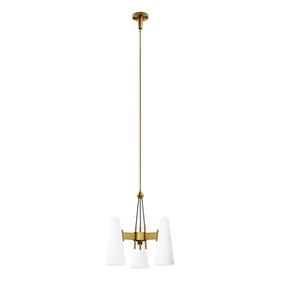 Modway Furniture Beacon Opal Satin Brass 3 Light Pendant Light