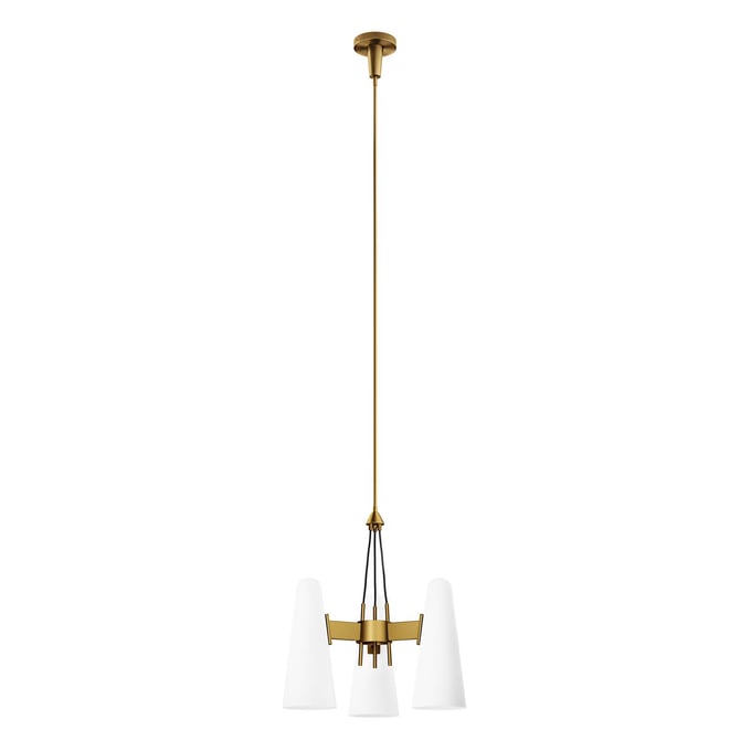 Modway Furniture Beacon Opal Satin Brass 3 Light Pendant Light EEI-5647-OPA-SBR