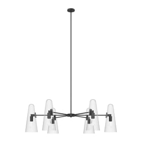 Modway Furniture Beacon Clear Black 6 Light Chandelier