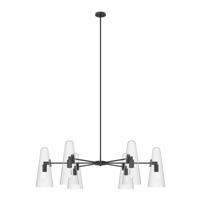 Modway Furniture Beacon Clear Black 6 Light Chandelier EEI-5648-CLR-BLK